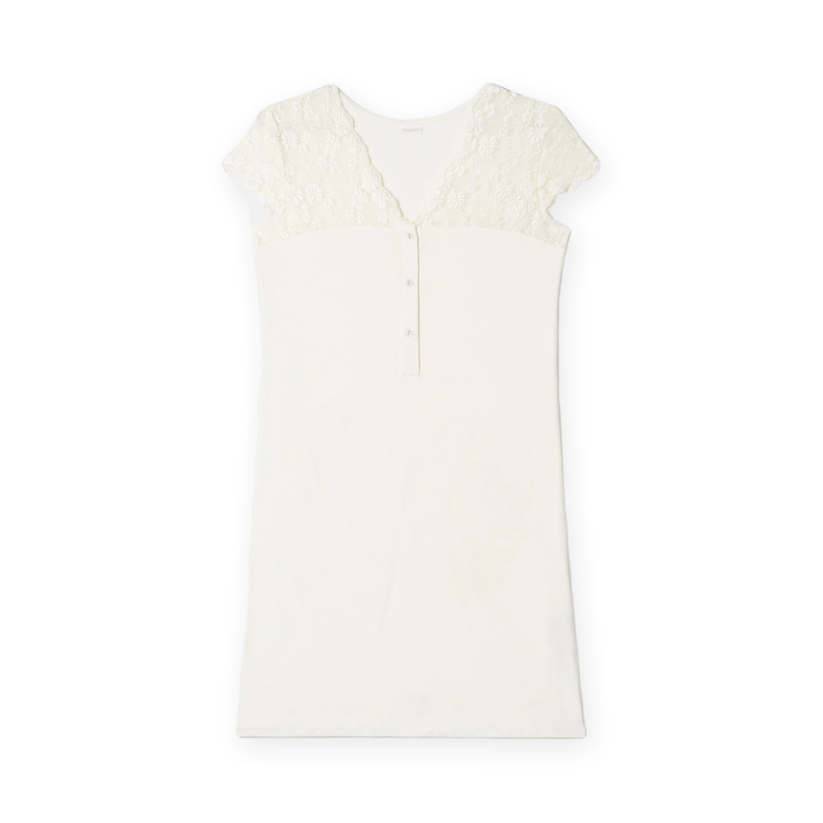 Short-sleeve soft nightshirt / white / S
