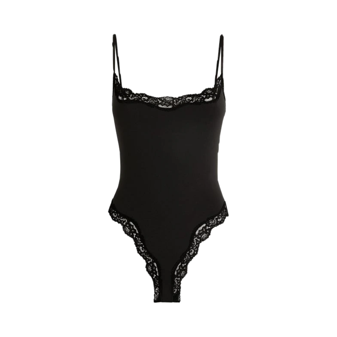 SKIMS Fits Everybody Lace Cami Bodysuit Black
