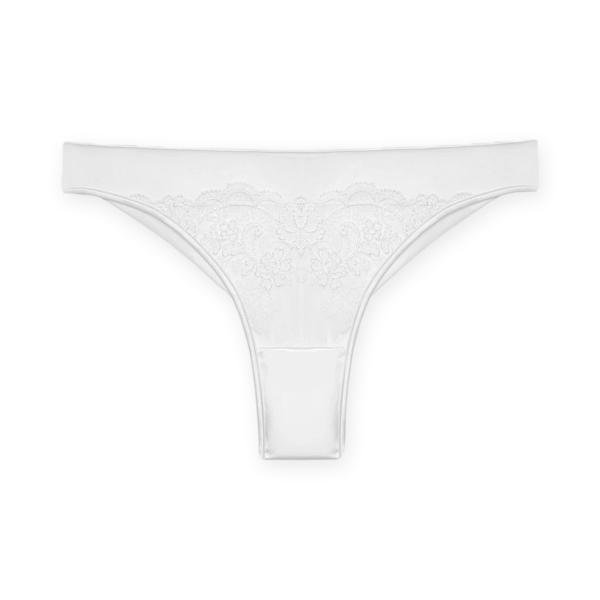 Yamamay Braziliana Briefs White /Брифы Белое кружево Шелк