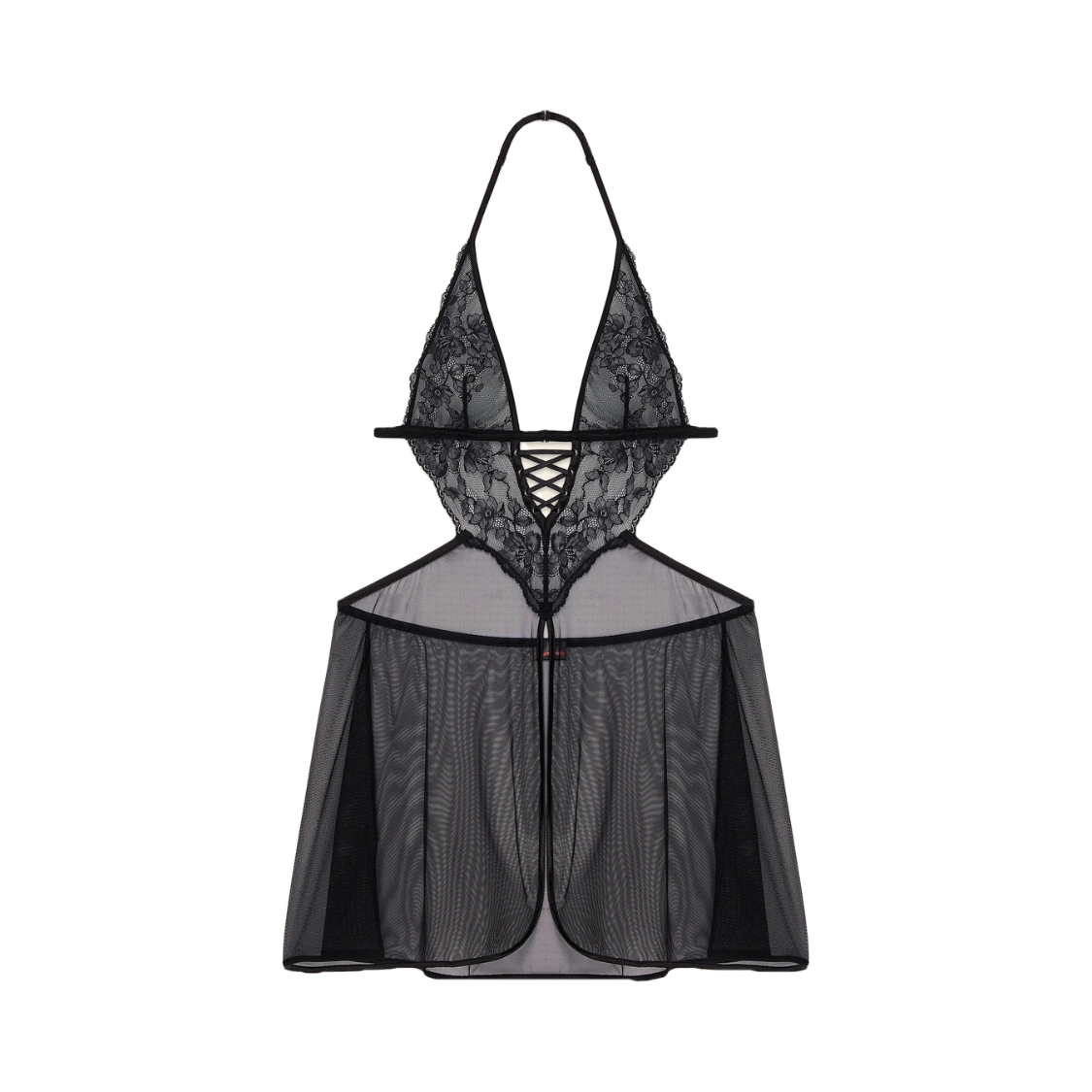 Yamamay Lace and Mesh Babydoll with Weaves Privè - Black Cross 3B