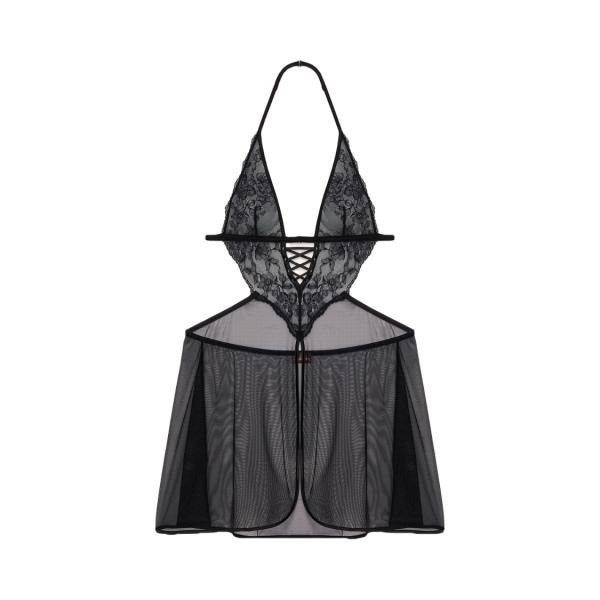 Yamamay Lace and Mesh Babydoll with Weaves Privè - Black Cross 3B