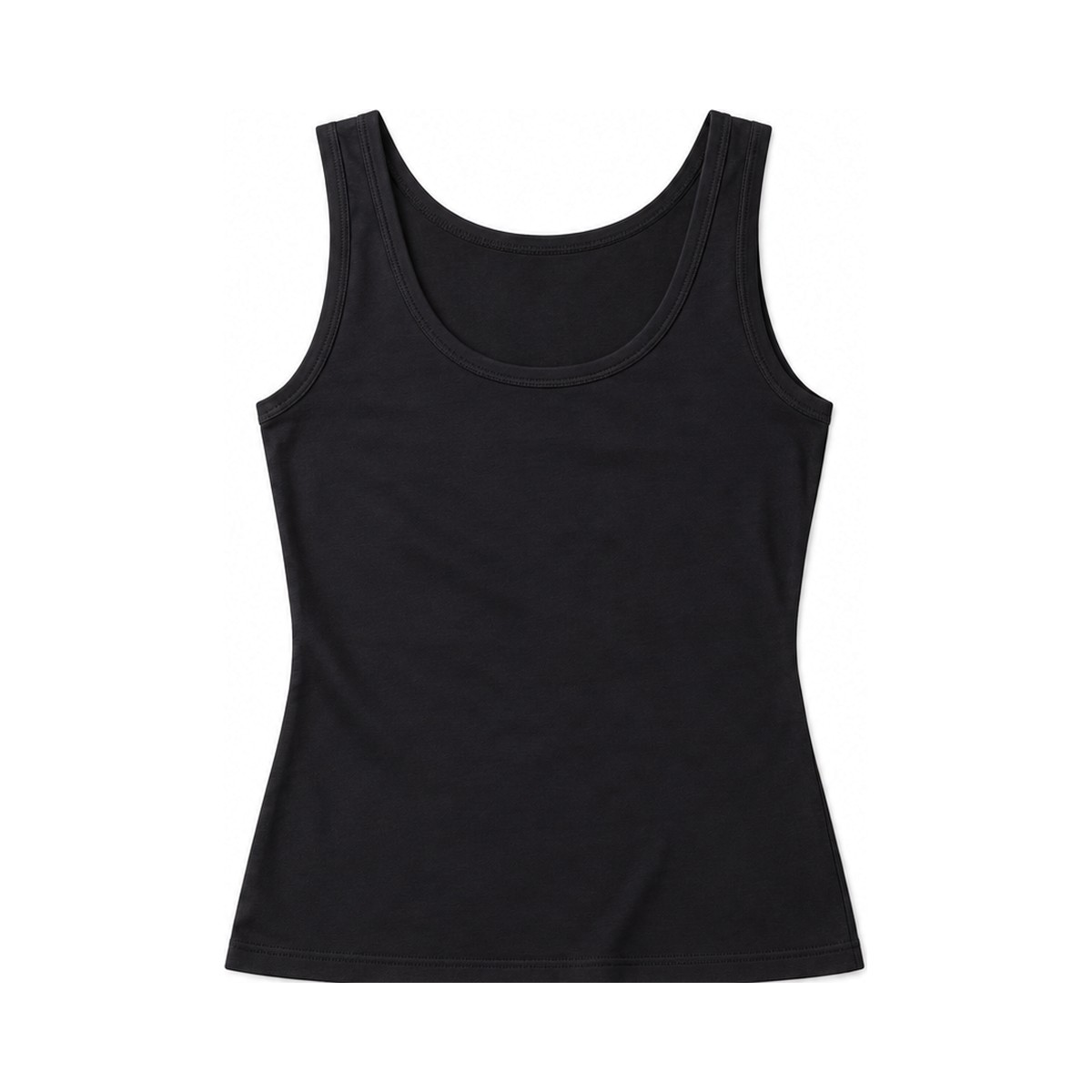 100% cotton sleeveless T-shirt / black / XS
